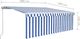 vidaXL Ręcznie zwijana markiza z zasłoną, 4x3 m, niebiesko-biała 7