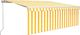 vidaXL Ręcznie zwijana markiza z zasłoną i LED, 4x3 m, żółto-biała 2