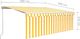 vidaXL Ręcznie zwijana markiza z zasłoną i LED, 4x3 m, żółto-biała 7