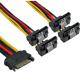InLine SATA 15-pin - SATA 15-pin x4, 0.15m, Wielokolorowy (29683V) 1