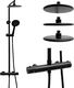 Zestaw prysznicowy YokaHome Bateria prysznicowa termostatyczna natryskowa czarna deszczownica 20 cm - Yoka 1