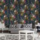 DUTCH WALLCOVERIN DUTCH WALLCOVERINGS Tapeta z motywem lemurów, głęboki morski 1