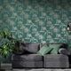DUTCH WALLCOVERIN DUTCH WALLCOVERINGS Tapeta we wzór drzew tropikalnych, morsko-srebrna 1