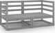 vidaXL 2-osobowa sofa ogrodowa, szara, lite drewno sosnowe 1