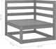 vidaXL 2-osobowa sofa ogrodowa, szara, lite drewno sosnowe 4