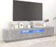 vidaXL Szafka pod TV z oświetleniem LED, szarość betonu, 200x35x40 cm 1