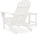 vidaXL Krzesło ogrodowe Adirondack ze stolikiem, jodłowe, białe 4