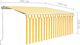vidaXL Ręcznie zwijana markiza z zasłoną i LED, 3,5x2,5 m, żółto-biała 7