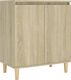 vidaXL Szafka z drewnianymi nóżkami, dąb Sonoma, 60x35x70 cm, płyta 2