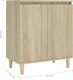 vidaXL Szafka z drewnianymi nóżkami, dąb Sonoma, 60x35x70 cm, płyta 8
