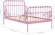 vidaXL Przedłużana rama łóżka, różowa, metalowa, 80x130/200 cm 7