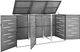 vidaXL Osłona na 3 kosze na śmieci, 207x77,5x115 cm, stal nierdzewna 4