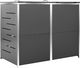 vidaXL Osłona na 2 kosze na śmieci, 138x77,5x115,5 cm, stal nierdzewna 7
