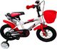 Rowerek Dziecięcy 12" Bidon Koszyk Boczne Kółka - czerwony 6