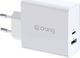 Ładowarka Crong 1x USB-A 1x USB-C 2.4 A (CRG-TUSBAC45-WHI) 5