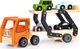 Ecotoys Drewniana zabawka ciężarówka tir laweta 4 autka 1
