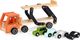 Ecotoys Drewniana zabawka ciężarówka tir laweta 4 autka 4