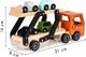 Ecotoys Drewniana zabawka ciężarówka tir laweta 4 autka 5