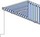 vidaXL Ręcznie zwijana markiza z zasłoną, 4,5x3 m, niebiesko-biała 5