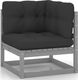 vidaXL 3-osobowa sofa ogrodowa z poduszkami, lite drewno sosnowe 3