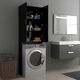 vidaXL Szafka na pralkę, czarna, wysoki połysk, 64 x 25,5 x 190 cm 4