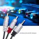 Kabel Qoltec Jack 3.5mm - RCA (Cinch) x2 1m czarny (52339) 2