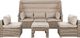 Shumee Zestaw ogrodowy rattanowy 5-osobowy z daszkiem beżowy 1