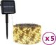 vidaXL Solarne lampki dekoracyjne, 5 szt., 5x200 LED, ciepłe białe 1