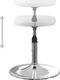 vidaXL Stołki barowe, 2 szt., białe, sztuczna skóra 5