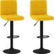 vidaXL Stołki barowe, 2 szt., musztardowe, tapicerowane aksamitem 1