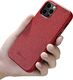 iCarer iCarer Case Leather pokrowiec etui z naturalnej skóry do iPhone 12 Pro Max czerwony (WMI1217-RD) (kompatybilne z MagSafe) 12