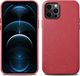 iCarer iCarer Case Leather pokrowiec etui z naturalnej skóry do iPhone 12 Pro Max czerwony (WMI1217-RD) (kompatybilne z MagSafe) 1