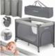 Ricokids Łóżeczko turystyczne 125 x 65 x 78 cm RK-240 jasno szare 1