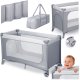 Ricokids Łóżeczko turystyczne + materac + torba 125 x 65 x 78 cm RK-240 jasno szare 1