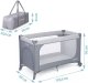 Ricokids Łóżeczko turystyczne + materac + torba 125 x 65 x 78 cm RK-240 jasno szare 11