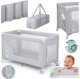 Ricokids Łóżeczko turystyczne + materac + torba 125 x 65 x 78 cm RK-240 szaro-miętowe 1