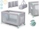 Ricokids Łóżeczko turystyczne + materac + torba 125 x 65 x 78 cm RK-240 szaro-miętowe 2