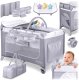 Ricokids Łóżeczko turystyczne + materac + torba 125x65x78cm RK-241 szare 1