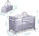 Ricokids Łóżeczko turystyczne + materac + torba 125x65x78cm RK-241 szare 12
