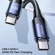 Kabel USB Usams USB-C - USB-C 3 m Czarny (6958444973357) 2