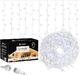 Springos Kurtyna świetlna 300 led girlanda, lampki wewnętrzno-zewnętrzne sople zimny biały z flash UNIWERSALNY 1