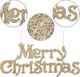 Springos Zawieszka na choinkę napis Merry Christmas 2 szt. ozdoba świąteczna 24 cm złoty brokat UNIWERSALNY 2