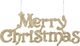 Springos Zawieszka na choinkę napis Merry Christmas 2 szt. ozdoba świąteczna 24 cm złoty brokat UNIWERSALNY 3