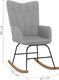 vidaXL Fotel bujany, jasnoszary, tapicerowany tkaniną 6