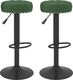 vidaXL Stołki barowe, 2 szt., ciemnozielone, obite aksamitem 1