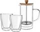 Florina Komplet do napojów zaparzacz i 2 szklanki termiczne double wall Malachit 1000 ml; 2x300 ml 1