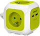 Orno Przedłużacz Kostka 4-krotny z ładowarką 2xUSB 1,4m limonkowy 1