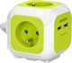 Orno Przedłużacz Kostka 4-krotny z ładowarką 2xUSB 1,4m limonkowy 1