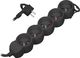 Orno Przedłużacz 5-krotny 2P+Z, 3m H05VV-F 3x1,0mm?, Imax=10A, płaska wtyczka, czarny 2