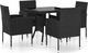 vidaXL 5-częściowy zestaw mebli ogrodowych, polirattan, czarny 1